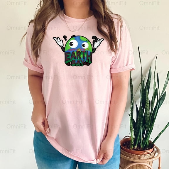 OmniFit22 Earth Day Gift Cute Style Environmental Awareness Planet Lover Adorable Present T-Shirt, for Unisex, up to size 5XL.