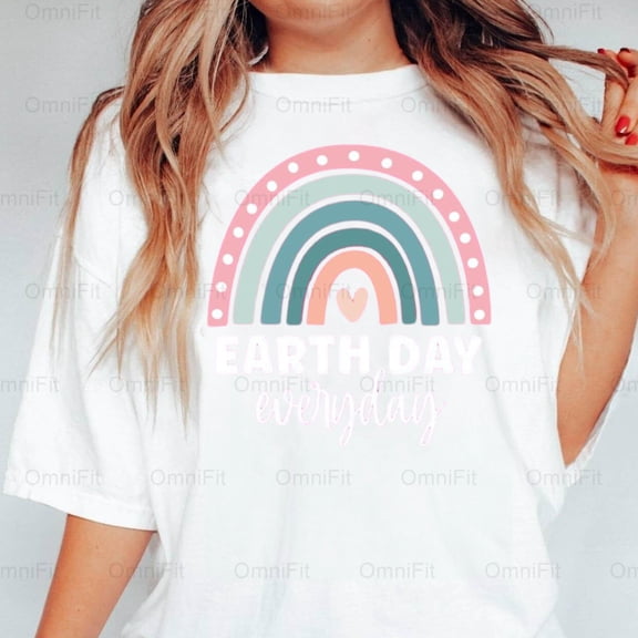 OmniFit22 Earth Day Girl And Boy Theme Environmental Awareness Planet Lover Couple Focus T-Shirt, for Unisex, up to size 5XL.