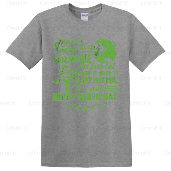 OmniFit22 Earth Day Girl Music Theme Environmental Awareness Planet Lover Female Sound Style T-Shirt, for Unisex, up to size 5XL.