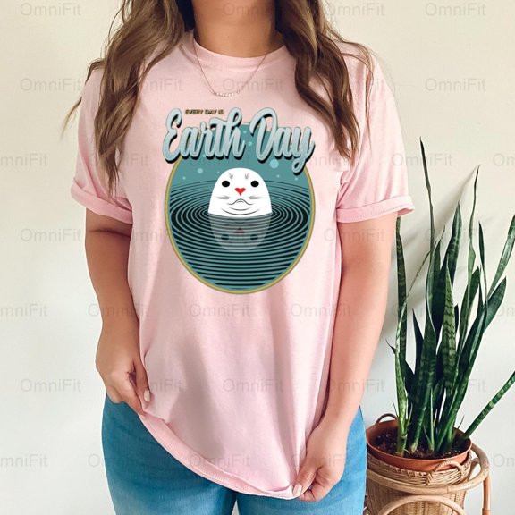 OmniFit22 Earth Day Is Every Day Design Environmental Awareness Constant Care Graphic Style T-Shirt, for Unisex, up to size 5XL.
