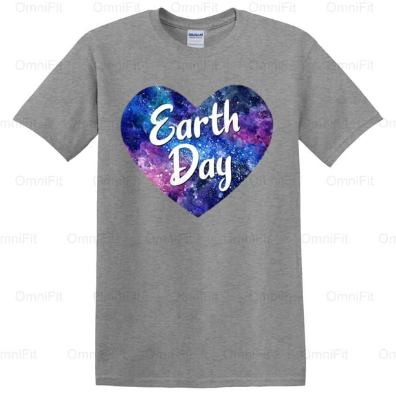 OmniFit22 Earth Day Love Nature Sun Environmental Awareness Planet Lover Celestial Graphic T-Shirt, for Unisex, up to size 5XL.