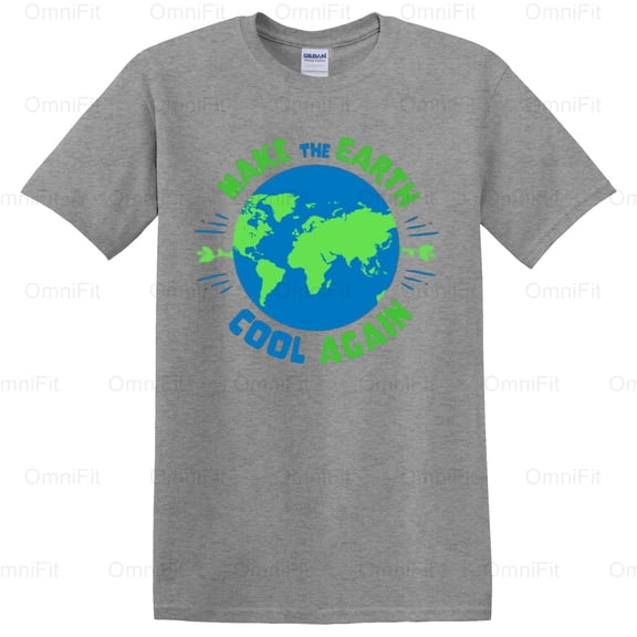 OmniFit22 Earth Day Make The Earth Great Environmental Awareness Action Slogan Planet Quote T-Shirt, for Unisex, up to size 5XL.