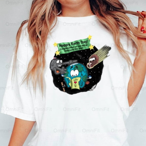 OmniFit23 Earth Day Nostalgia Theme Environmental Awareness Planet Lover Retro Memories Style T-Shirt, for Unisex, up to size 5XL.