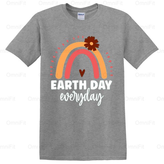 OmniFit23 Earth Day Retro Aesthetic Environmental Awareness Planet Lover Vintage Cool Look T-Shirt, for Unisex, up to size 5XL.