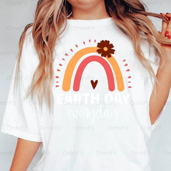 OmniFit23 Earth Day Retro Aesthetic Environmental Awareness Planet Lover Vintage Cool Look T-Shirt, for Unisex, up to size 5XL.