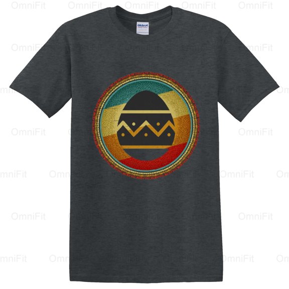 OmniFit23 Easter Egg Vintage Style Holiday Celebration Spring Tradition Retro Graphic Design T-Shirt, for Unisex, up to size 5XL.