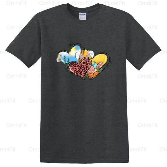 OmniFit23 Easter Heart Easter Day Love Holiday Celebration Spring Festive Symbol Graphic Style T-Shirt, for Unisex, up to size 5XL.