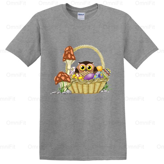 OmniFit24 Easter Owl Vintage Style Bird Holiday Celebration Spring Forest Creature Retro Art T-Shirt, for Unisex, up to size 5XL.