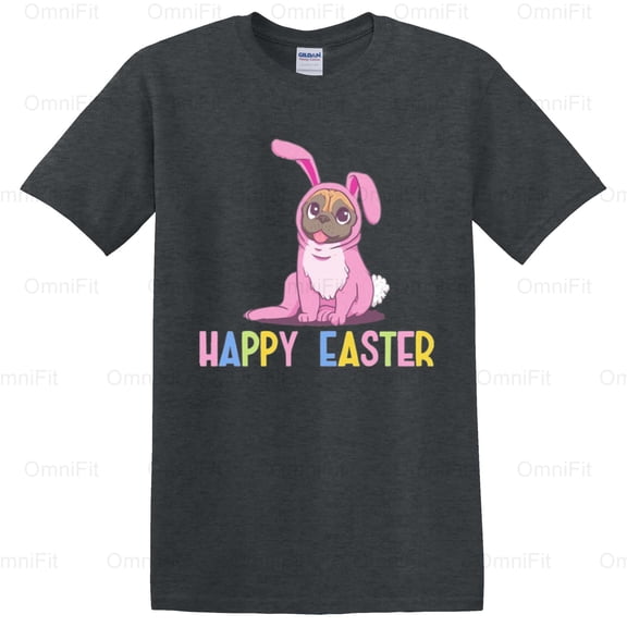 OmniFit24 Easter T Shirt Simple Text Holiday Celebration Spring Festive Basic Design Wear T-Shirt, for Unisex, up to size 5XL.