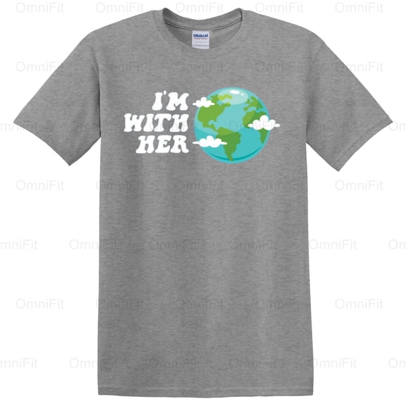 OmniFit24 Environmental Earth Day Awareness Planet Lover Simple Text Graphic Design Style T-Shirt, for Unisex, up to size 5XL.