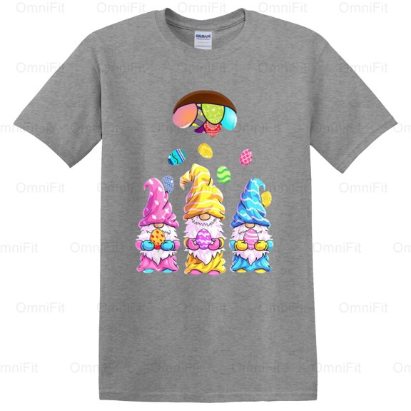 OmniFit24 Gnome Easter Basket Women Holiday Celebration Mythical Creature Spring Tradition T-Shirt, for Unisex, up to size 5XL.