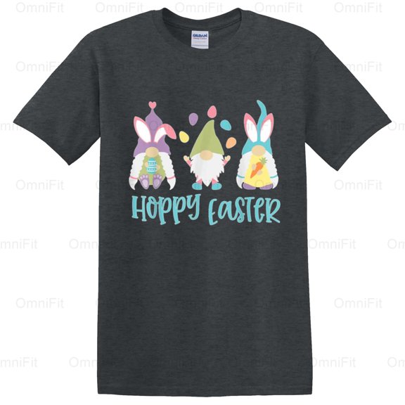 OmniFit24 Gnome Easter Women Egg Design Holiday Celebration Mythical Creature Spring Graphic T-Shirt, for Unisex, up to size 5XL.