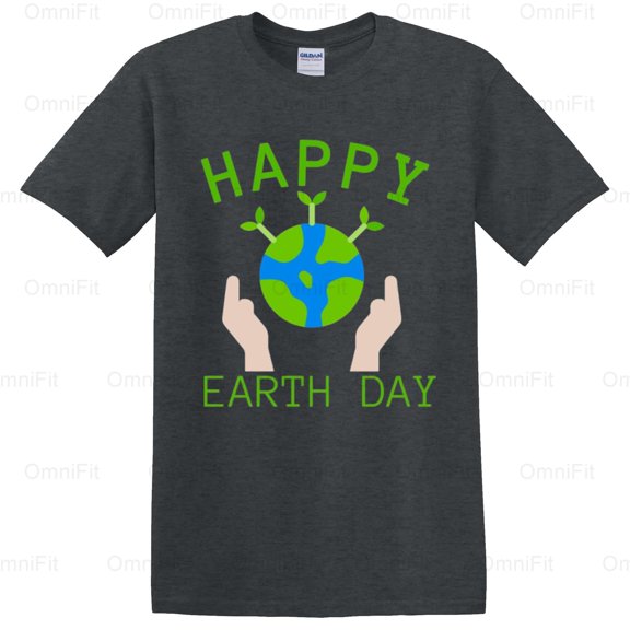 OmniFit24 Happy Earth Day Trending Style Environmental Awareness Planet Lover Popular Graphic T-Shirt, for Unisex, up to size 5XL.