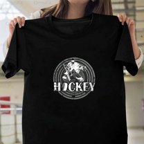 OmniFit25 Hockey Goalie With Sticks And Puck Graphic Ice Sports Team Design Skill T-Shirt, for Unisex, up to size 5XL.
