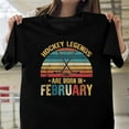 thumbnail image 1 of OmniFit25 Hockey Legends Are Born On February Ice Sports Greats Champion Tee T-Shirt, for Unisex, up to size 5XL., 1 of 3