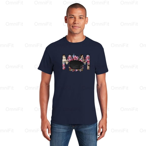 OmniFit25 Hockey Mom Life Floral Design, Rink Side Supporter, Game Day Team Spirit Wear T-Shirt, for Unisex, up to size 5XL.