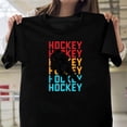 thumbnail image 1 of OmniFit25 Hockey Player Silhouette Graphic, Classic Ice Sport Action, Game Day Fan Apparel T-Shirt, for Unisex, up to size 5XL., 1 of 3