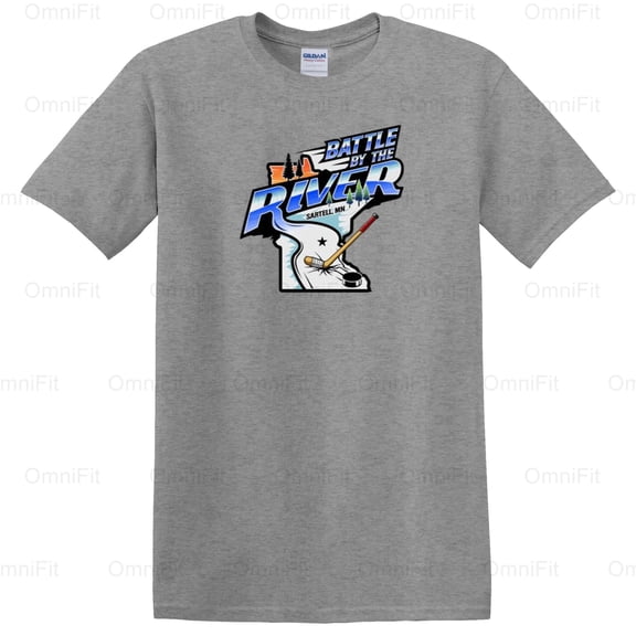 OmniFit25 Hockey River Team Spirit Graphic Design, Fan Apparel, Game Day Pride Supporter T-Shirt, for Unisex, up to size 5XL.