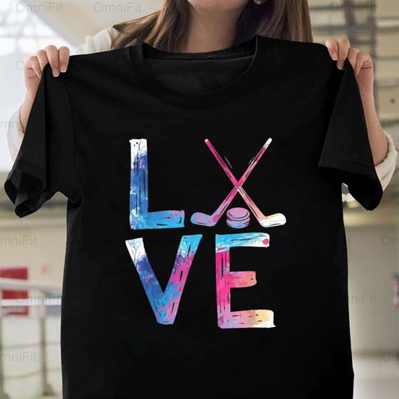 OmniFit26 Love Ice Hockey Girls Tee Gift For Players Passion Sport Style Quality T-Shirt, for Unisex, up to size 5XL.