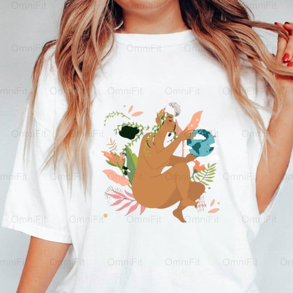 OmniFit26 Make Everyday Earth Day Art Environmental Awareness Constant Care Planet Graphic T-Shirt, for Unisex, up to size 5XL.