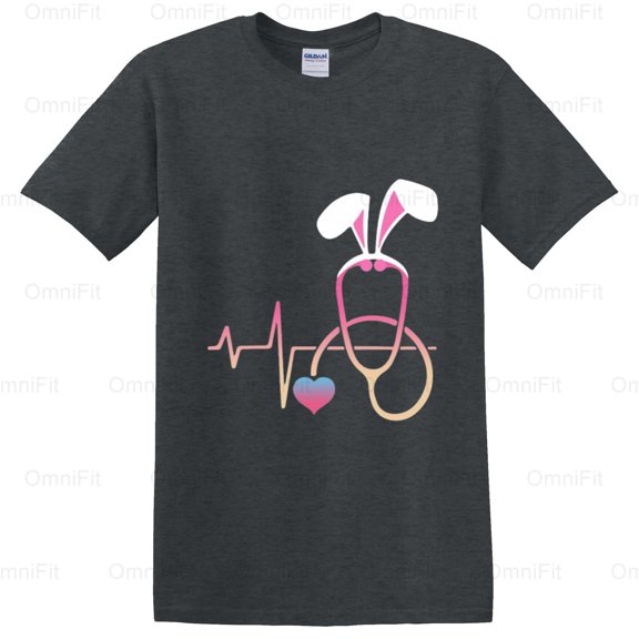 OmniFit27 Simple Easter Nurse Medical Profession Holiday Celebration Spring Festive Caregiver T-Shirt, for Unisex, up to size 5XL.