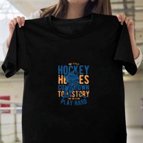 OmniFit28 Time To Play Hockey Ice Sports Rink Passion Game Graphic Player Fan T-Shirt, for Unisex, up to size 5XL.