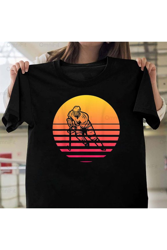 Vintage Retro Hockey Goalie Graphic Design, Old School Netminder Fan Apparel T-Shirt, for Unisex, up to size 5XL.