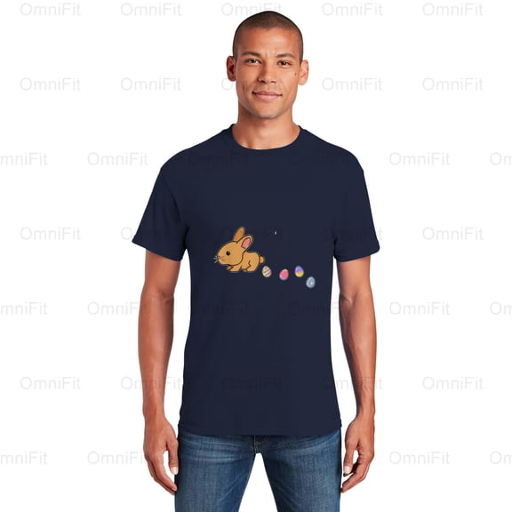 OmniFit28 Yappy Easter Funny Bunny Pun Holiday Celebration Happy Rabbit Wordplay Graphic Style T-Shirt, for Unisex, up to size 5XL.