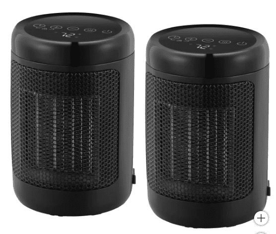 OmniHeat Digital Ceramic Personal Heater, 2-pack