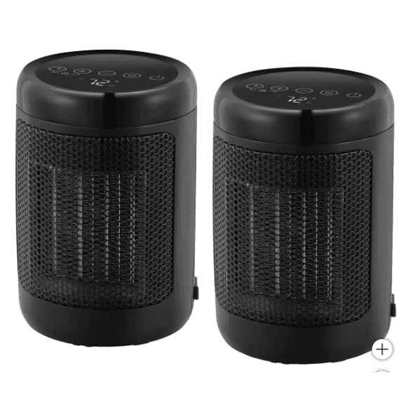 OmniHeat Digital Ceramic Personal Heater, 2-pack