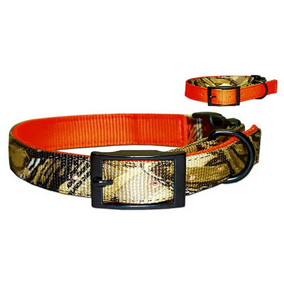 OmniPet 2-Ply Reversible Nylon Dog Collar-Camo/Orange-19"