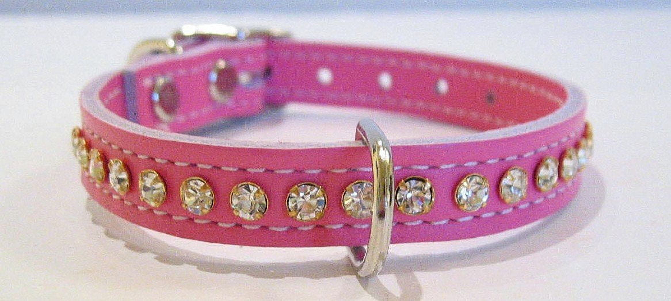 OmniPet 6087PK10 Signature Leather Crystal and Leather Dog Collar, 10