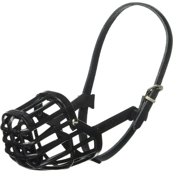 OmniPet Leather Brothers Italian Basket Dog Muzzle, Black, Size 3