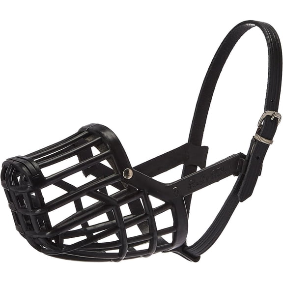 OmniPet Leather Brothers Italian Basket Dog Muzzle Black Size 7