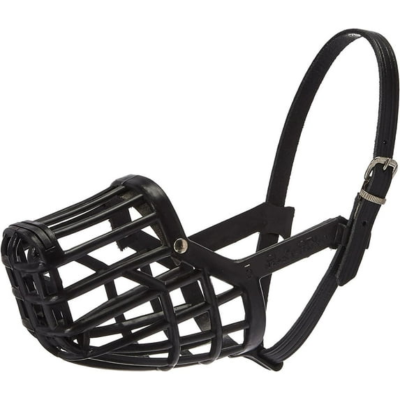 OmniPet Leather Brothers Italian Basket Dog Muzzle, Black, Size 9