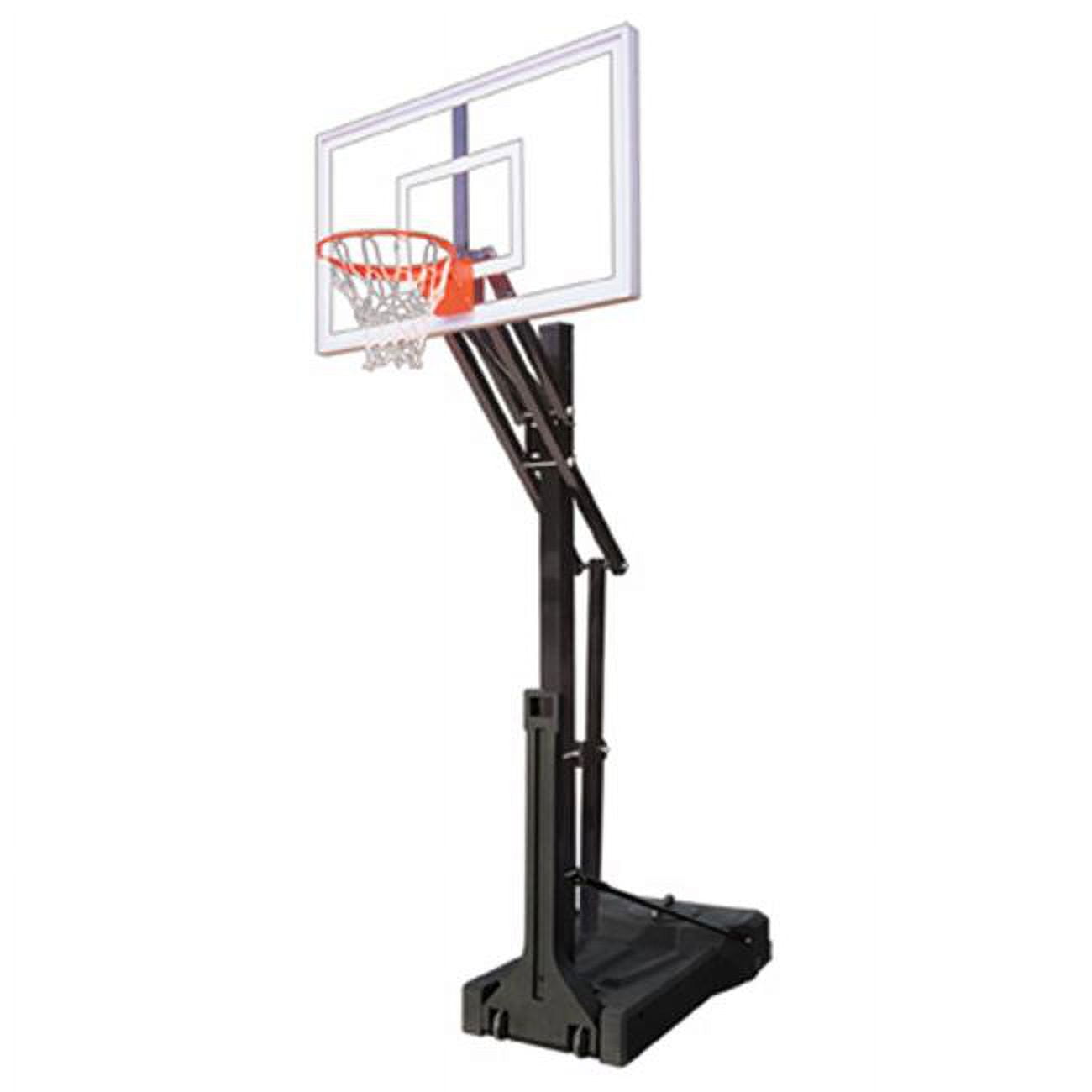 OmniSlam Nitro Steel-Glass-HDPE Portable Basketball System, Black ...
