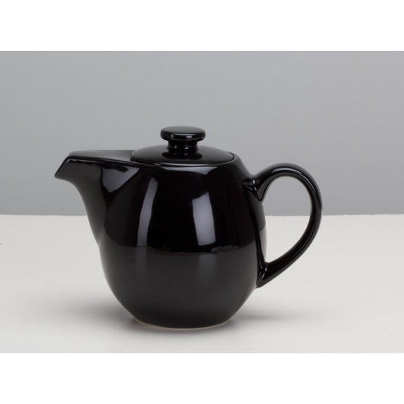 OmniWare Teaz Black Stoneware 24 Ounce Teapot with Stainless Steel Mesh Infuser