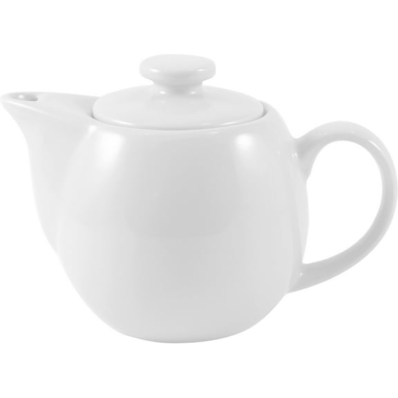 OmniWare Teaz White Stoneware 14 Ounce Teapot with Stainless Steel Mesh Infuser