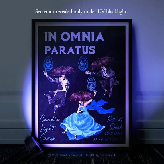 Omnia Paratus Limited Edition With Secret Revealed Only Under Uv Light Poster, Elegant Decorative Theme For Home And Living Room Decor
