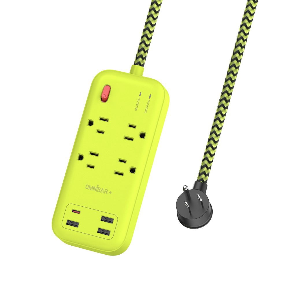 Omnibar OMNPSKXPUSB3 USB Surge Protector Power Strip 6 Outlets 4 USB Ports 6FT Cord