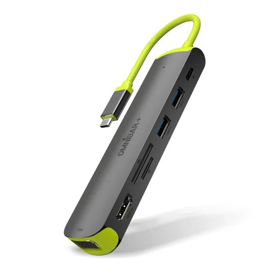 Omnibar OMNHUB7P60B10 USB C Hub 7-in-1