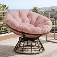 thumbnail image 1 of OMNIBERG Ergonomic 360° Swivel Wicker Papasan Chair, Oversized Indoor Outdoor Rattan Egg Sofa Chair Lounger with Soft Thick Cushion for Living Room, Bedroom, Patio, Yard, Pink, 1 of 9