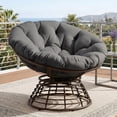 thumbnail image 1 of OMNIBERG Ergonomic 360° Swivel Wicker Papasan Chair, Oversized Indoor Outdoor Rattan Egg Sofa Chair Lounger with Soft Thick Cushion for Living Room, Bedroom, Patio, Yard, Gray, 1 of 9