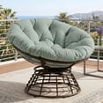 thumbnail image 1 of OMNIBERG Ergonomic 360° Swivel Wicker Papasan Chair, Oversized Indoor Outdoor Rattan Egg Sofa Chair Lounger with Soft Thick Cushion for Living Room, Bedroom, Patio, Yard, Green, 1 of 9