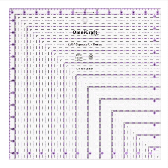 Omnicraft 12-1/2" Square-Up Quilting Ruler By Omnigrid