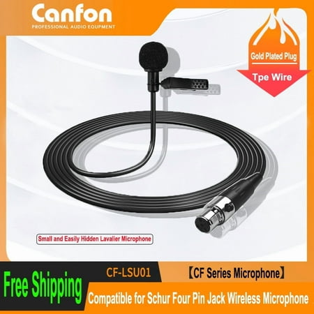 Omnidirectional Condenser Lavalier Microphone Compatible for Shure four Pin XLR Audio Input jack Wireless System