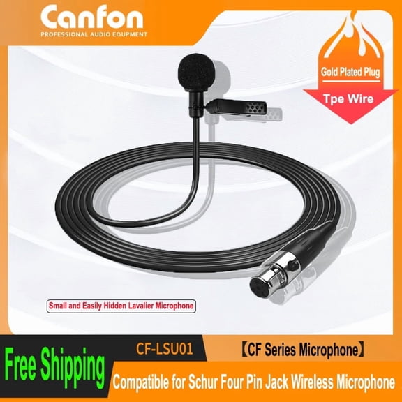 Omnidirectional Condenser Lavalier Microphone Compatible for Shure four Pin XLR Audio Input jack Wireless System