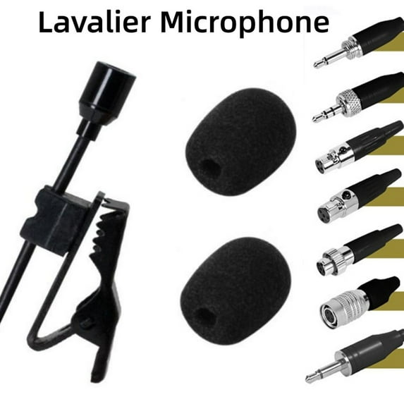 Omnidirectional Lavalier Lapel Clip Mic 3.5mm 3Pin 4-Pin XLR For Wireless System Lecturer With Microphone Cover Accessories Part