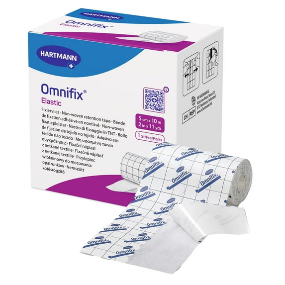 Omnifix Elastic White Dressing Retention Tape with Liner NonSterile 2 Inch X 11 Yard 63 per Case 900602