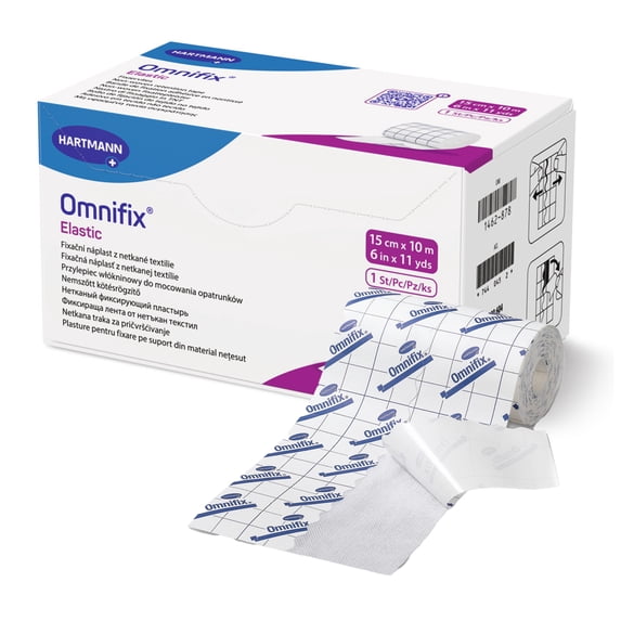 Omnifix Elastic White Dressing Retention Tape with Liner NonSterile 6 Inch X 11 Yard 24 per Case 900604